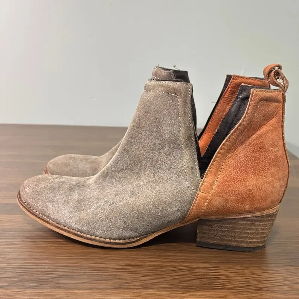 DIBA True Women's Suede‎ Ankle Boots - Gray and Tan